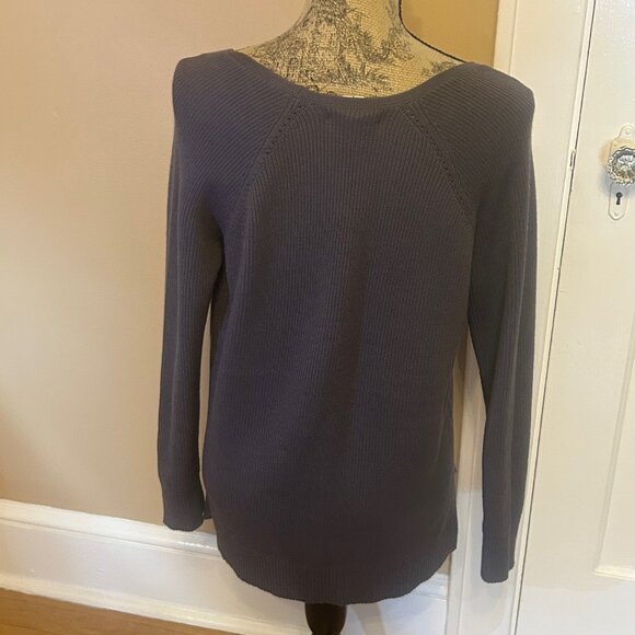 Athleta Hanover Refined soft and cozy V-Neck Sweater purple S - Picture 7 of 10